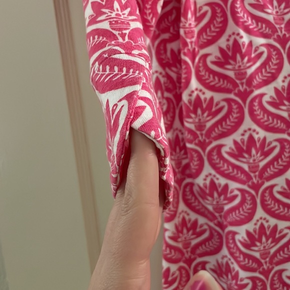 Hatley Pink and White Floral Peplum sleeve preppy dress - Picture 6 of 8